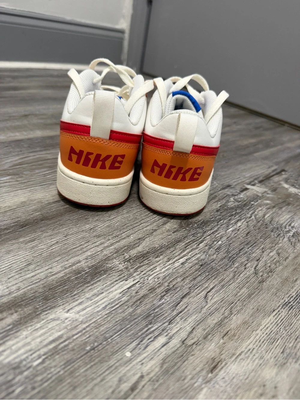 Nike White, Orange & Red Low-Top Sneakers